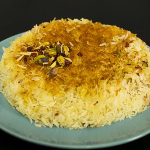 Tahdig – Persian crispy rice - ته دیگ - Vegan Middle East